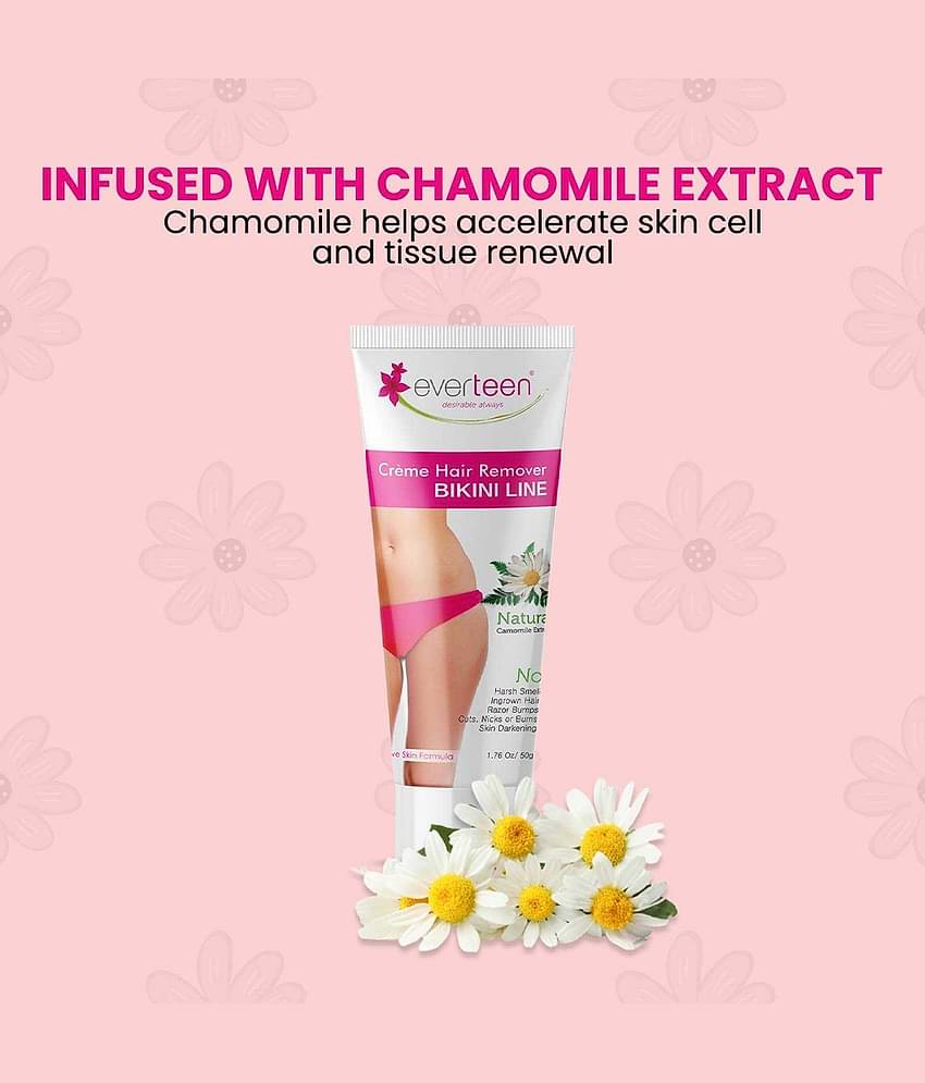 Everteen Natural Bikini Line Hair Remover Creme for Women, Twin Pack (50g + 50 g)