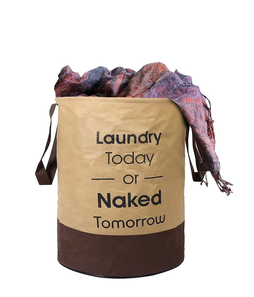 Laundry Bag Waterproof Non Woven Beige 45L Capacity Laundry Bag Waterproof Non Woven Beige 45L Capacity