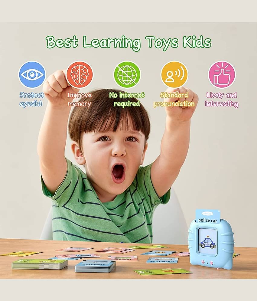 Kidsaholic Talking Flash Card Learning Device Toy Early Learning 224 Words Sounds Music Playing Game - USB Rechargeable for Kids (1-6 Years) Toddlers Preschool Education (Free subscription of kids Educational worksheets)