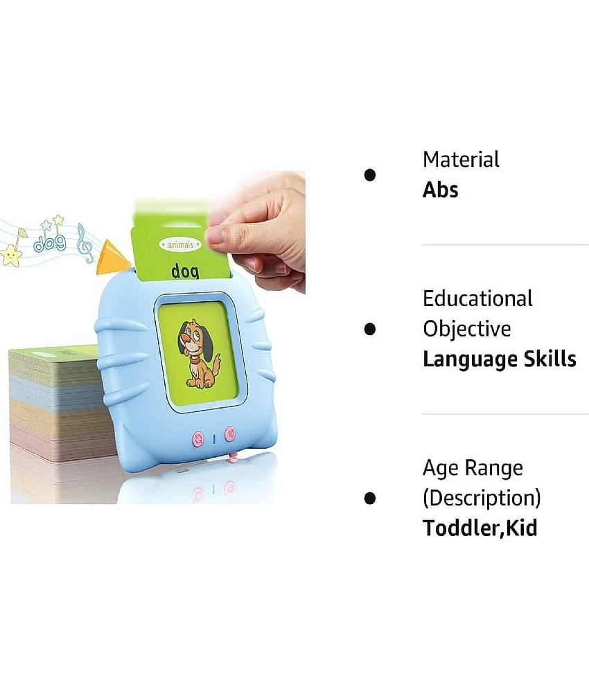 Kidsaholic Talking Flash Card Learning Device Toy Early Learning 224 Words Sounds Music Playing Game - USB Rechargeable for Kids (1-6 Years) Toddlers Preschool Education (Free subscription of kids Educational worksheets)