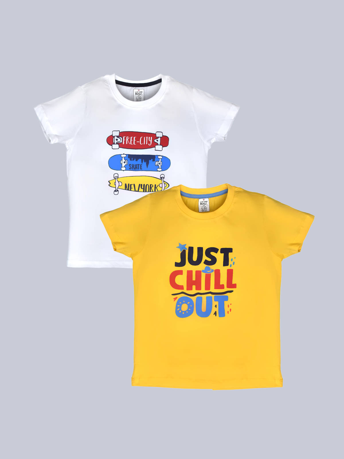     			Lux Cozi Pack of 3 Boys Cotton T-Shirt ( Yellow )
