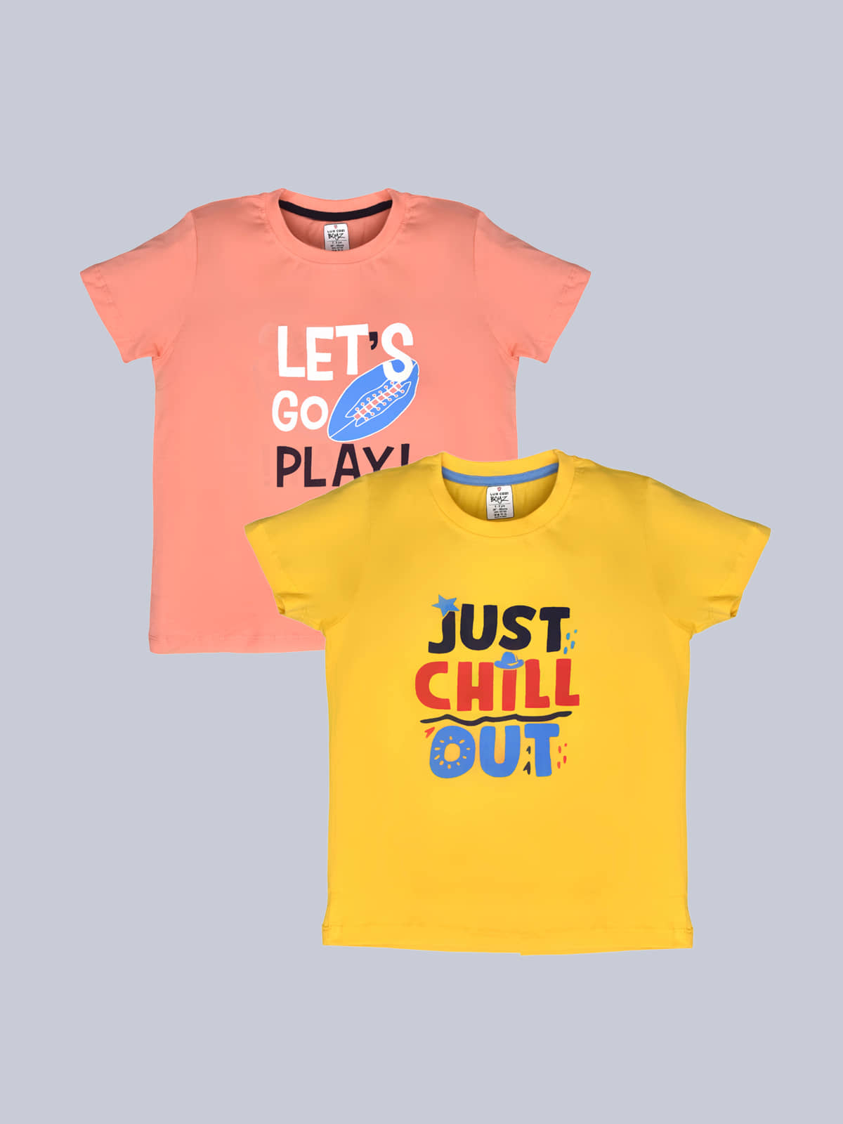 Lux Cozi Pack of 3 Boys Cotton Polo T-Shirt ( Yellow )