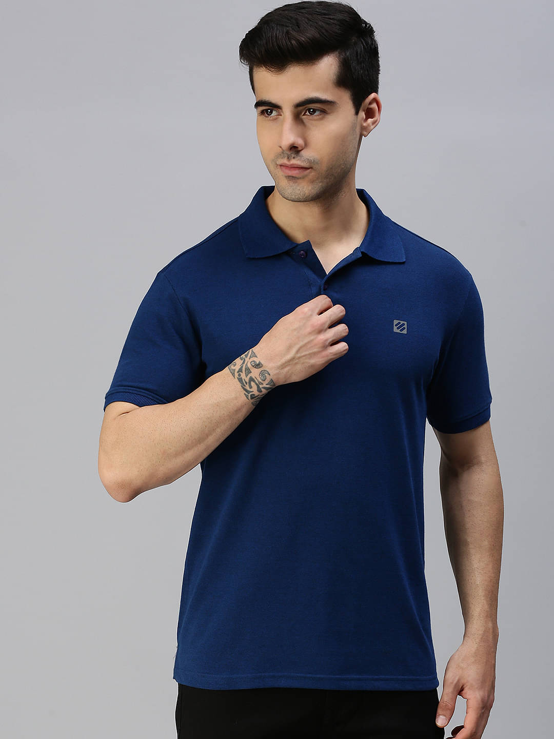 ONN - Navy Cotton Regular Fit Men's Polo T Shirt ( Pack of 1 ) ONN - Navy Cotton Regular Fit Men's Polo T Shirt ( Pack of 1 )