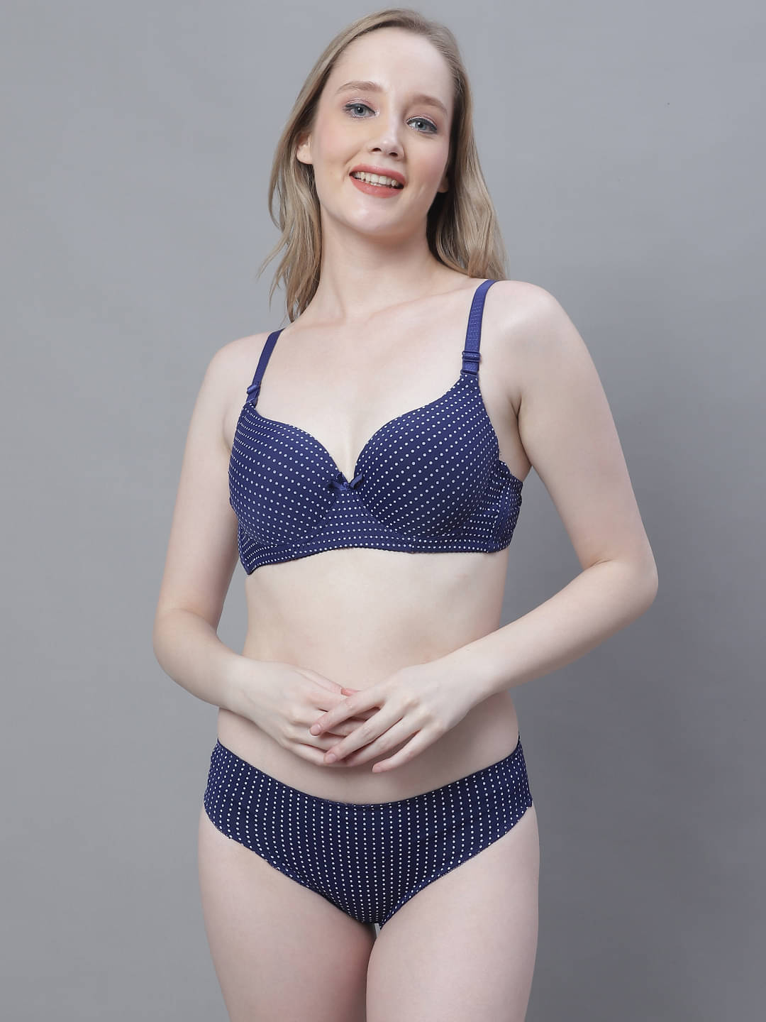     			PrettyCat Polyester Women's Bra & Panty Set ( Blue )