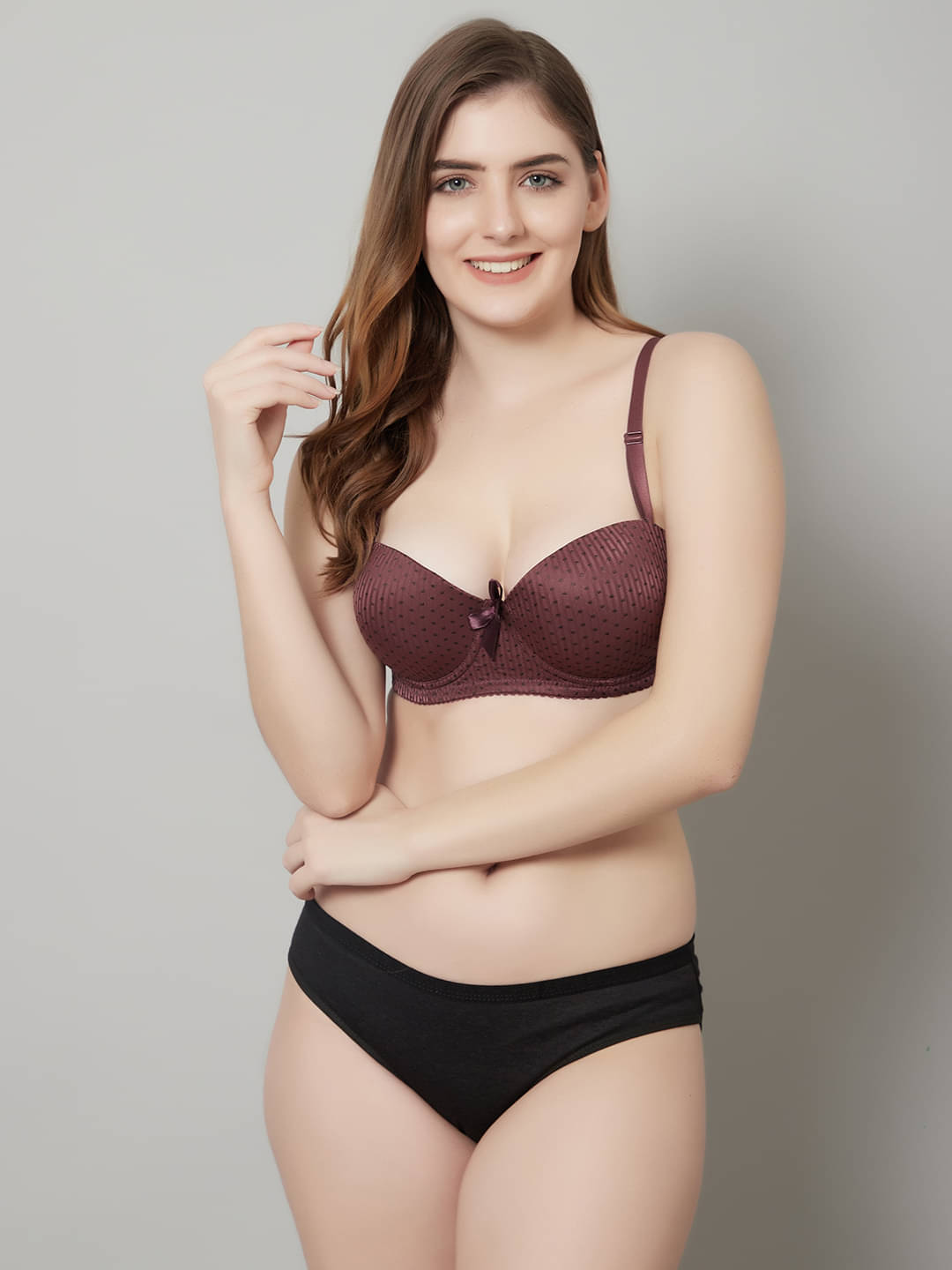 PrettyCat Polyester Women's Bra & Panty Set ( Brown ) PrettyCat Polyester Women's Bra & Panty Set ( Brown )