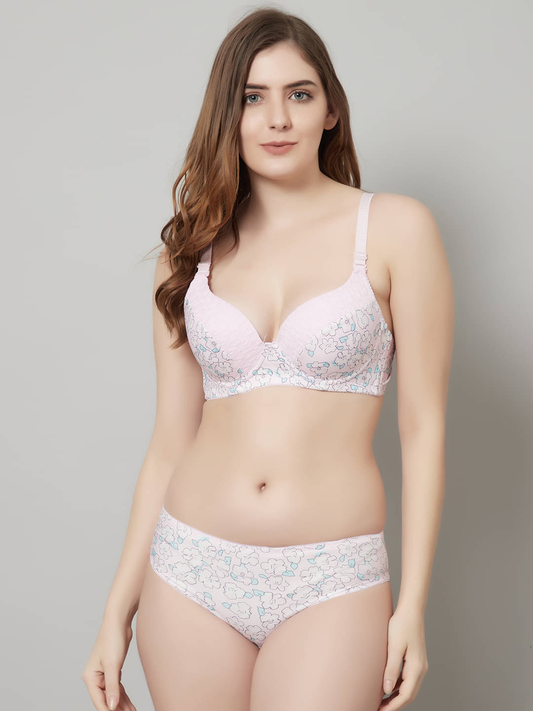     			PrettyCat Polyester Women's Bra & Panty Set ( Pink )