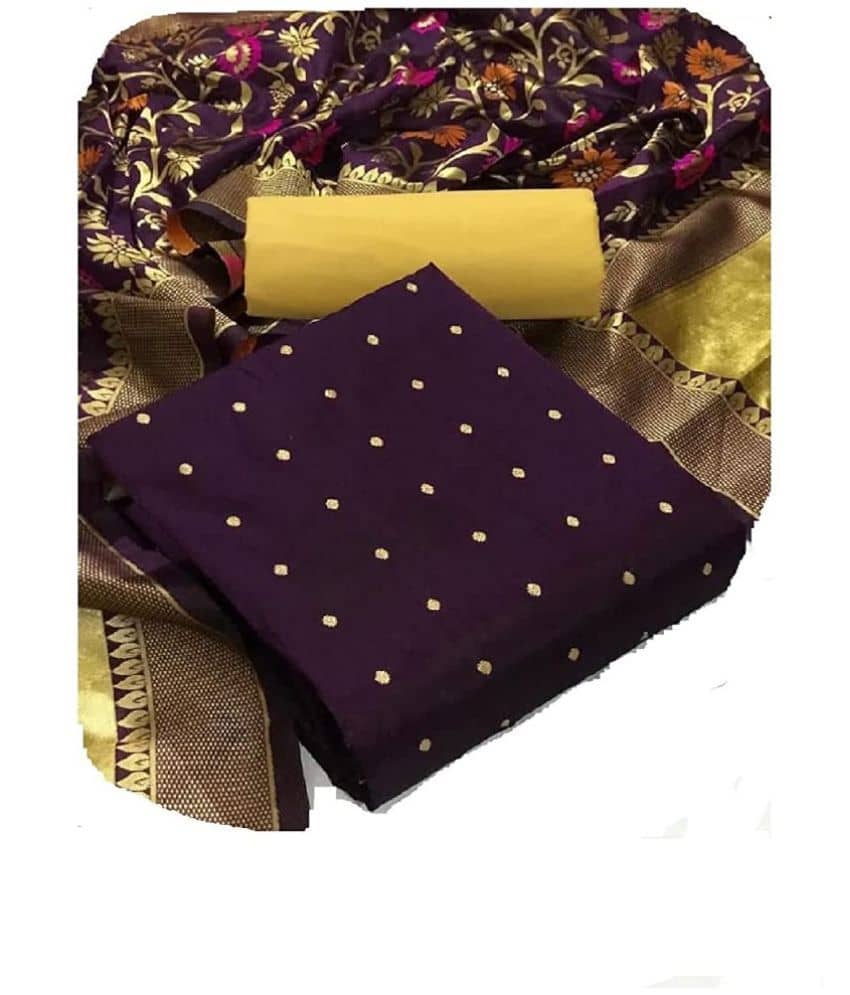 Sidhidata - Unstitched Black Jacquard Dress Material ( Pack of 1 ) - Unstitched Fabrics | Buy online on ZillyBuy