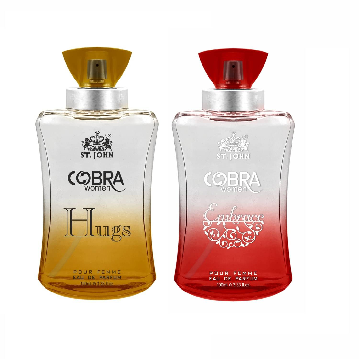 ST.JOHN Cobra Hugs & Embrace Long Lasting Perfume For Men 100ml For Men (200ml) - Pack of 2 ST.JOHN Cobra Hugs & Embrace Long Lasting Perfume For Men 100ml For Men (200ml) - Pack of 2