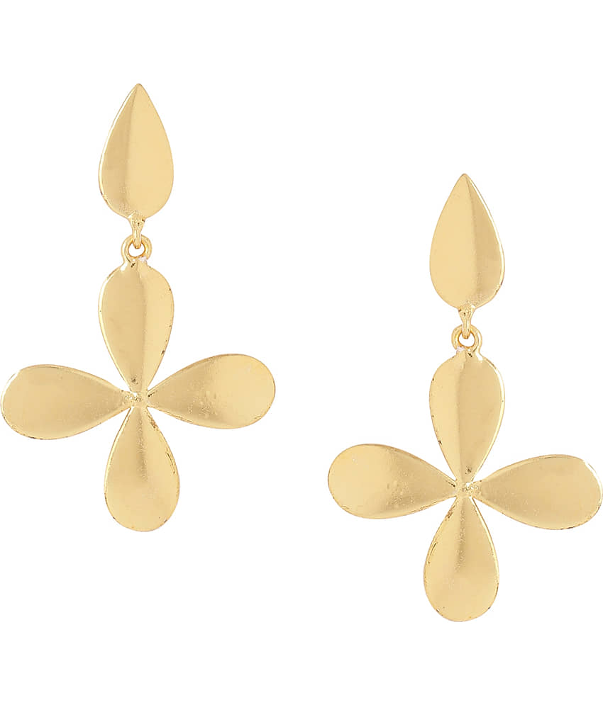 VIRAASI - Gold Danglers Earrings ( Pack of 1 ) - Earrings | Buy online on ZillyBuy