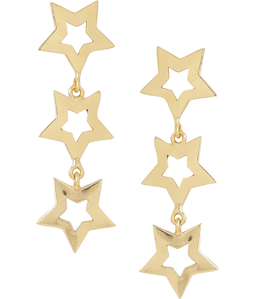 VIRAASI - Gold Danglers Earrings ( Pack of 1 ) - Earrings | Buy online on ZillyBuy