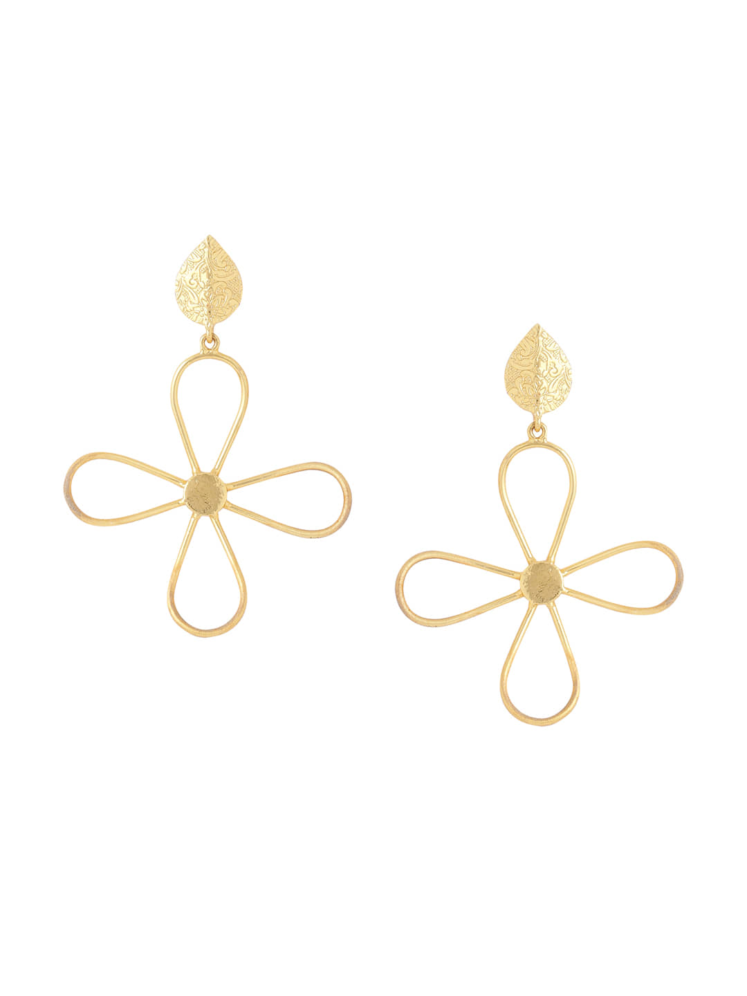 VIRAASI - Gold Danglers Earrings ( Pack of 1 ) - Earrings | Buy online on ZillyBuy