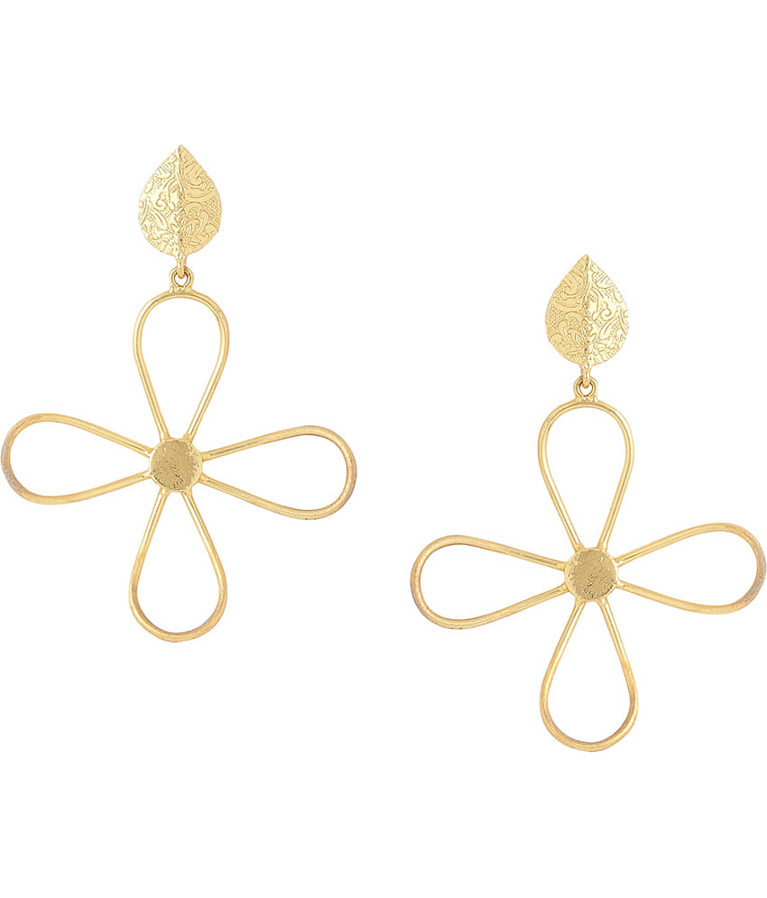 VIRAASI - Gold Danglers Earrings ( Pack of 1 ) - Earrings | Buy online on ZillyBuy