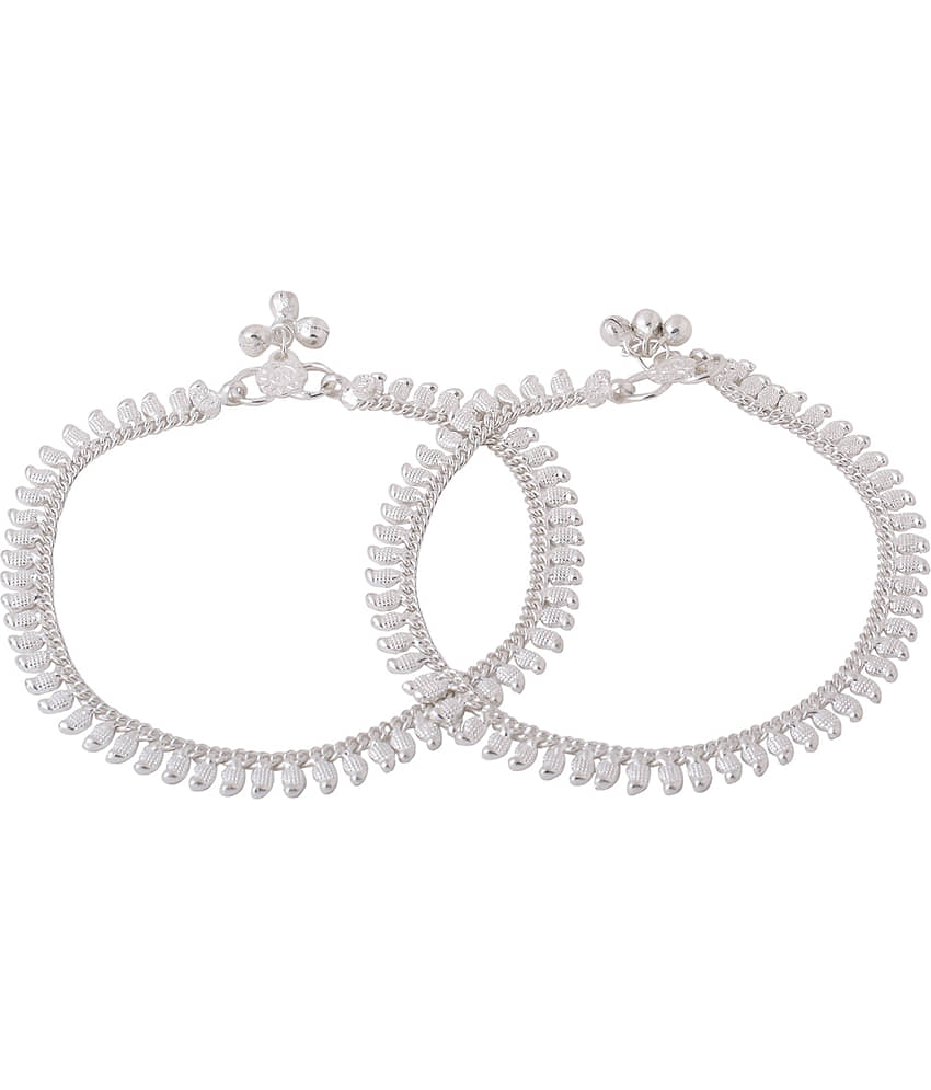 VIRAASI - Silver Anklets ( Pack of 1 ) - Anklets | Buy online on ZillyBuy