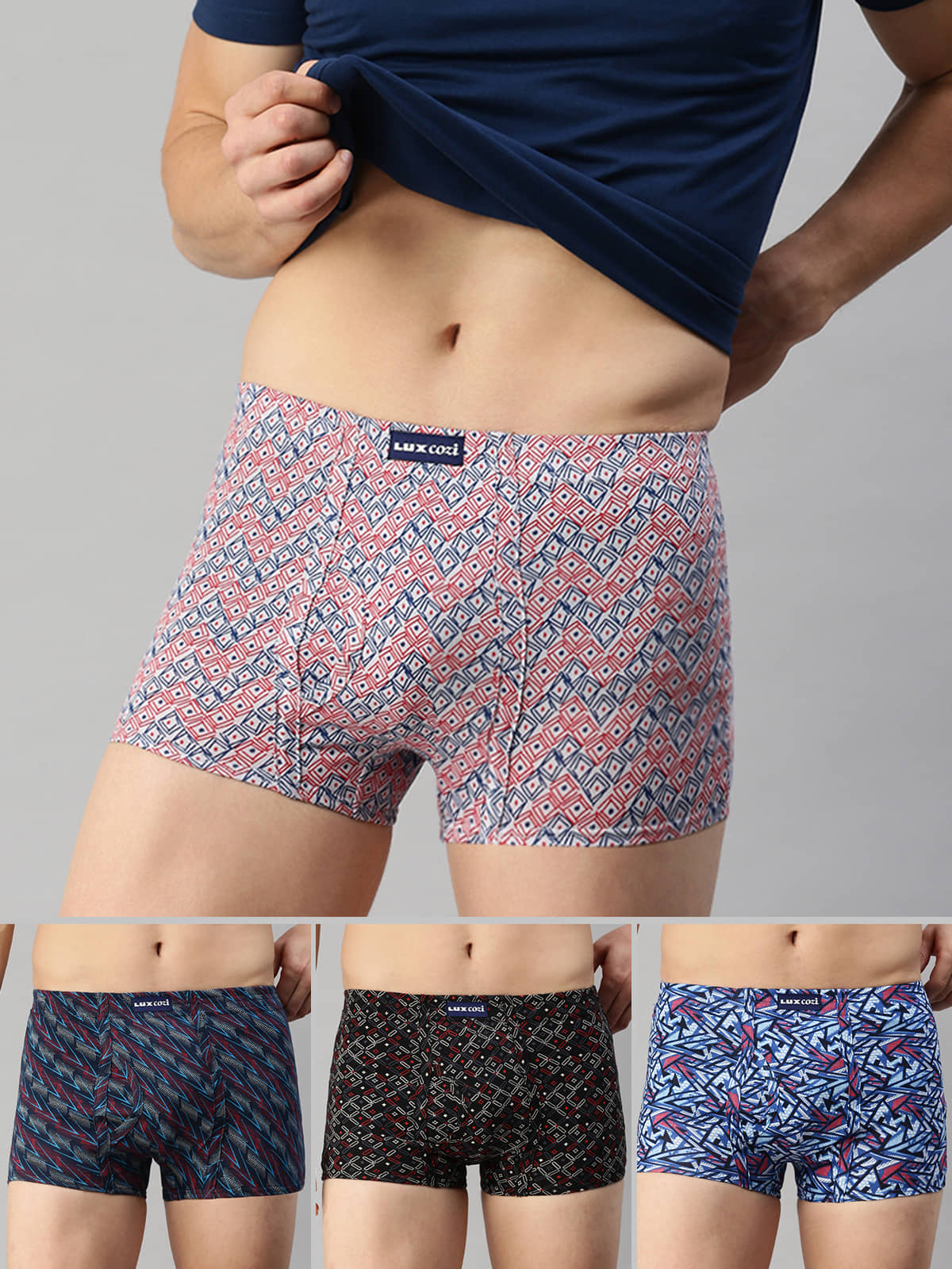 Pack of 2 Lux Cozi - Blue Cotton Men's Trunks