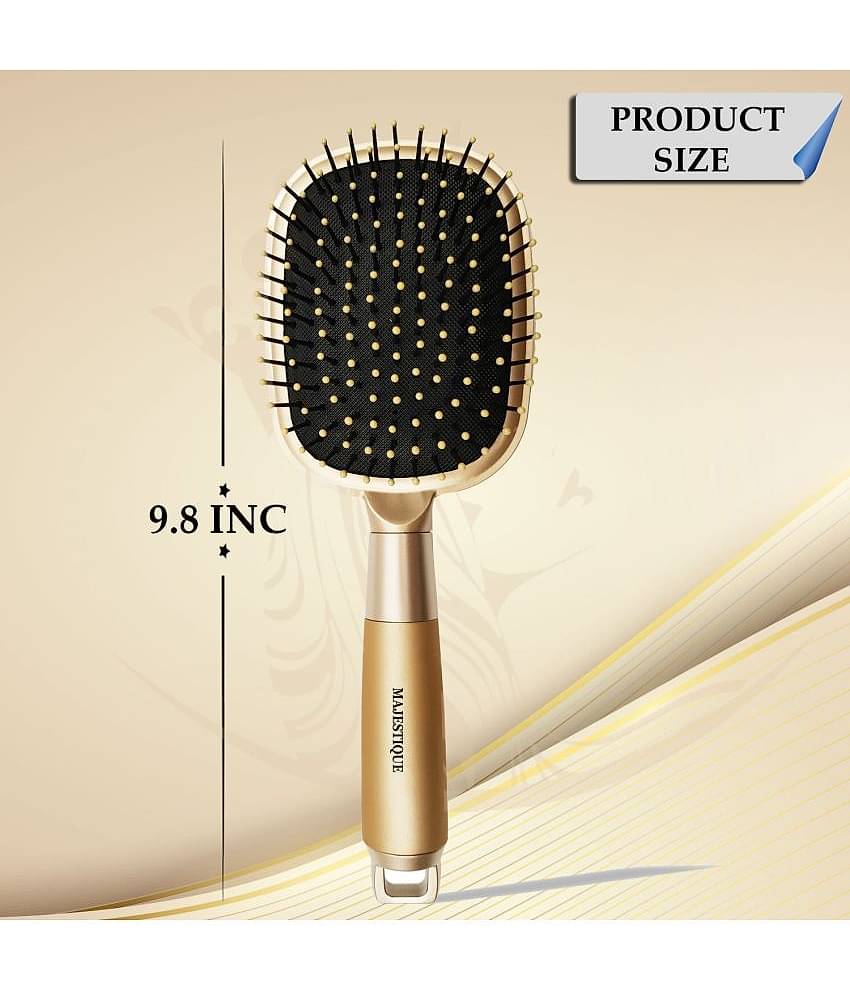 Majestique 2Pcs Round And Paddle Hair Brush For Long Thick Thin Curly Natural Hair Women And Men