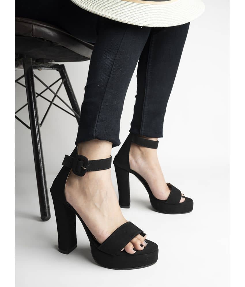 Shoetopia Black Women's Sandal Heels - Heels | Buy online on ZillyBuy