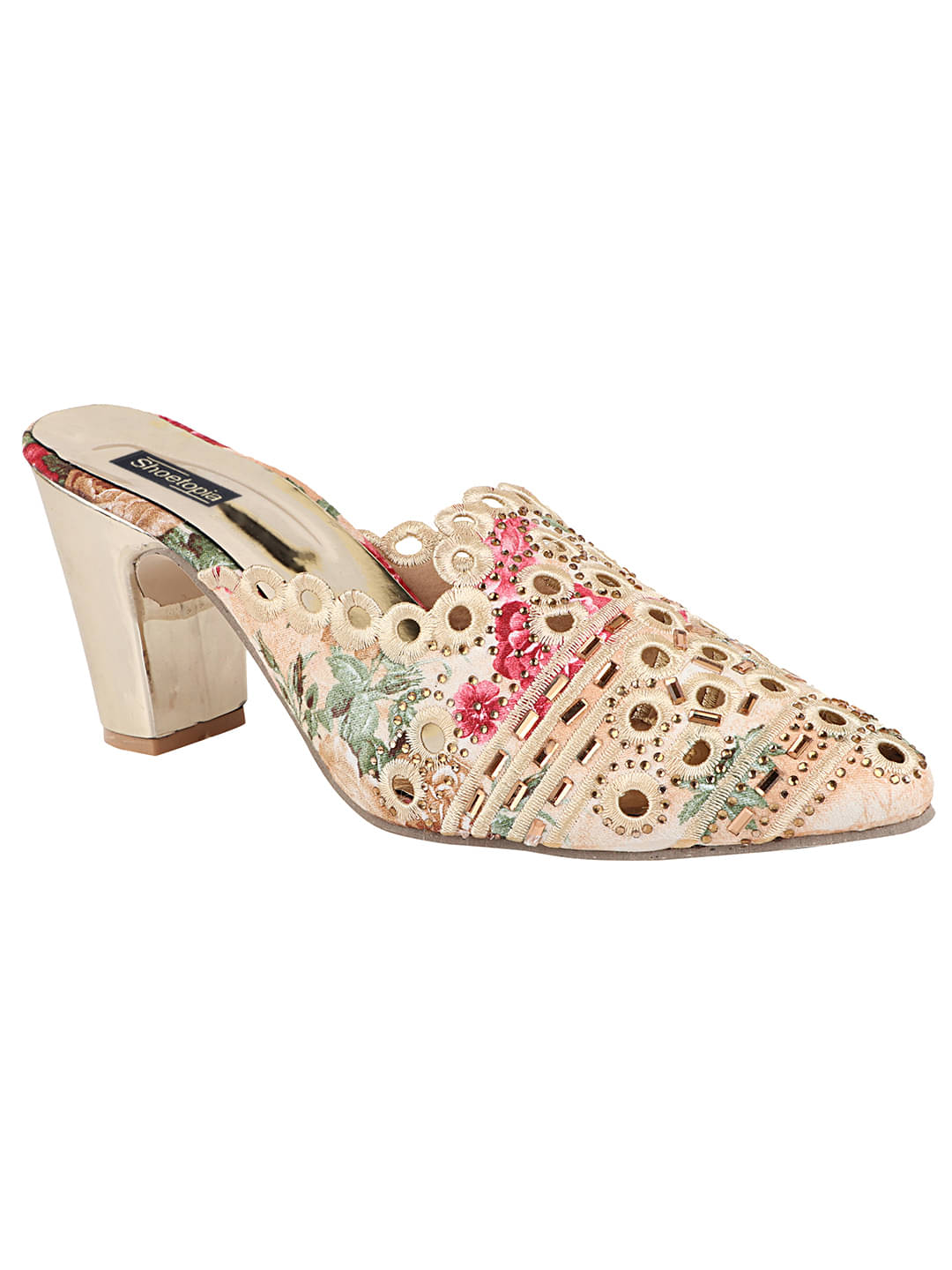 Shoetopia - Cream Women's Mules Heels     			Shoetopia - Cream Women's Mules Heels