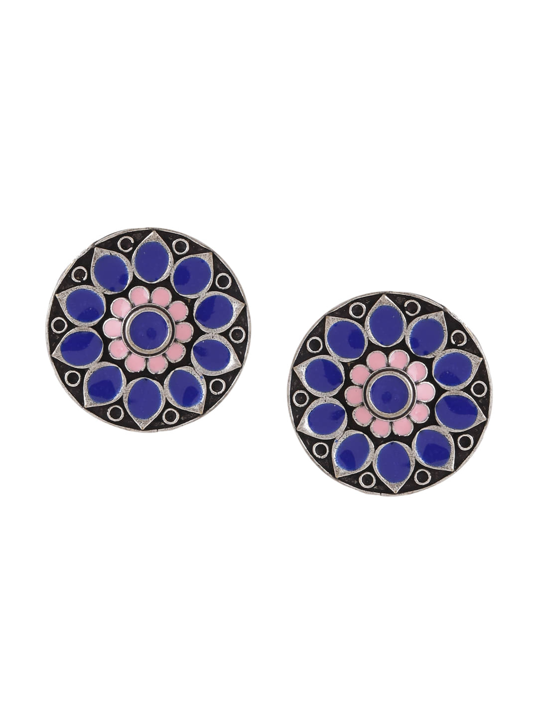     			VIRAASI - Blue Stud Earrings ( Pack of 1 )