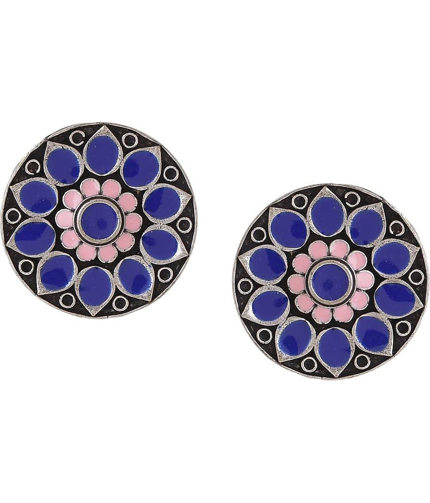 VIRAASI - Blue Stud Earrings ( Pack of 1 ) - Earrings | Buy online on ZillyBuy