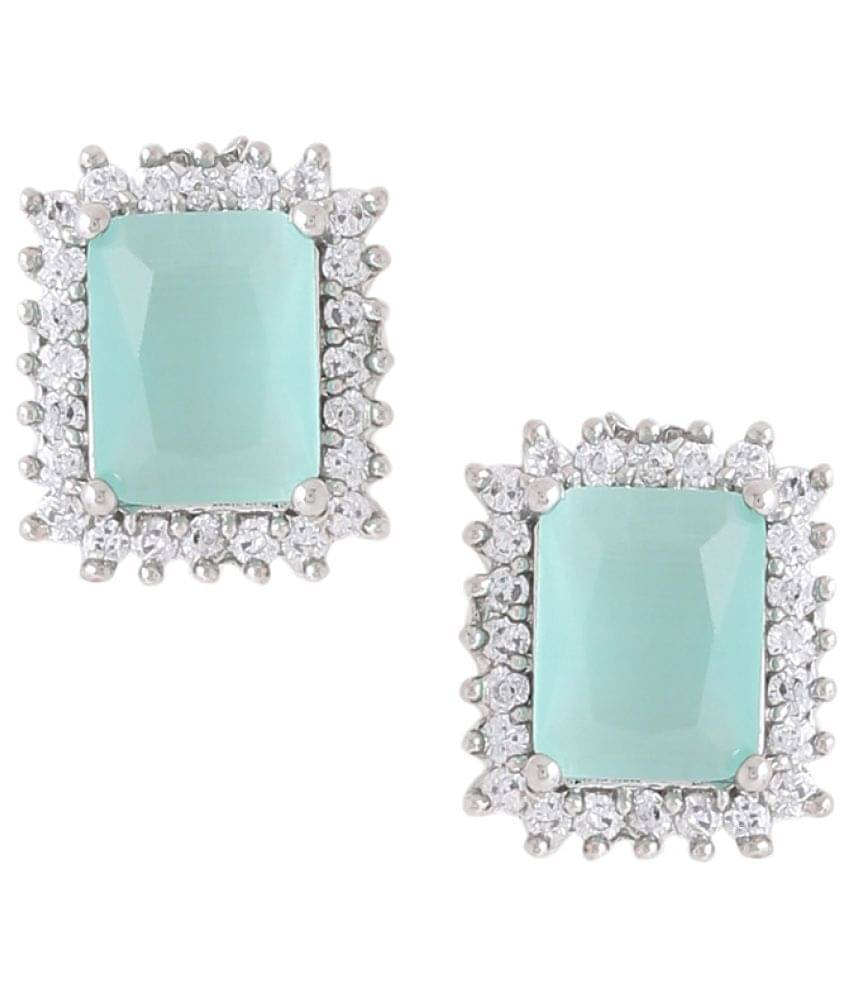     			VIRAASI - Light Green Stud Earrings ( Pack of 1 )