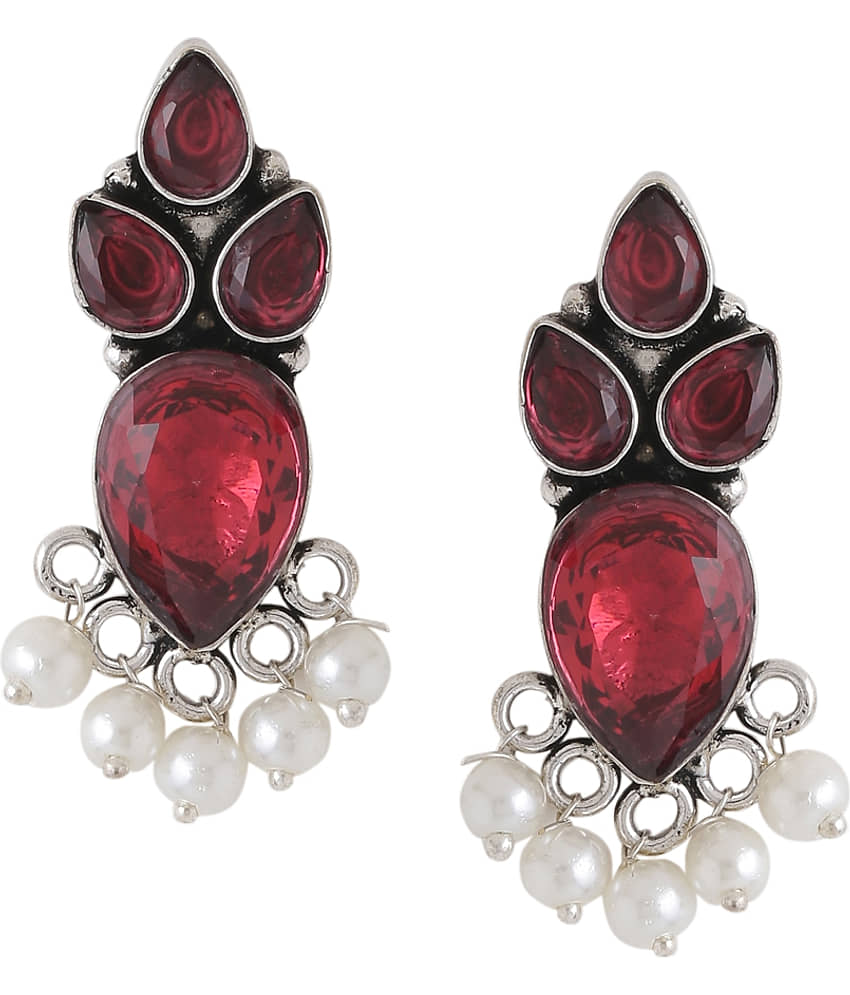 VIRAASI - Red Danglers Earrings ( Pack of 1 ) - Earrings | Buy online on ZillyBuy