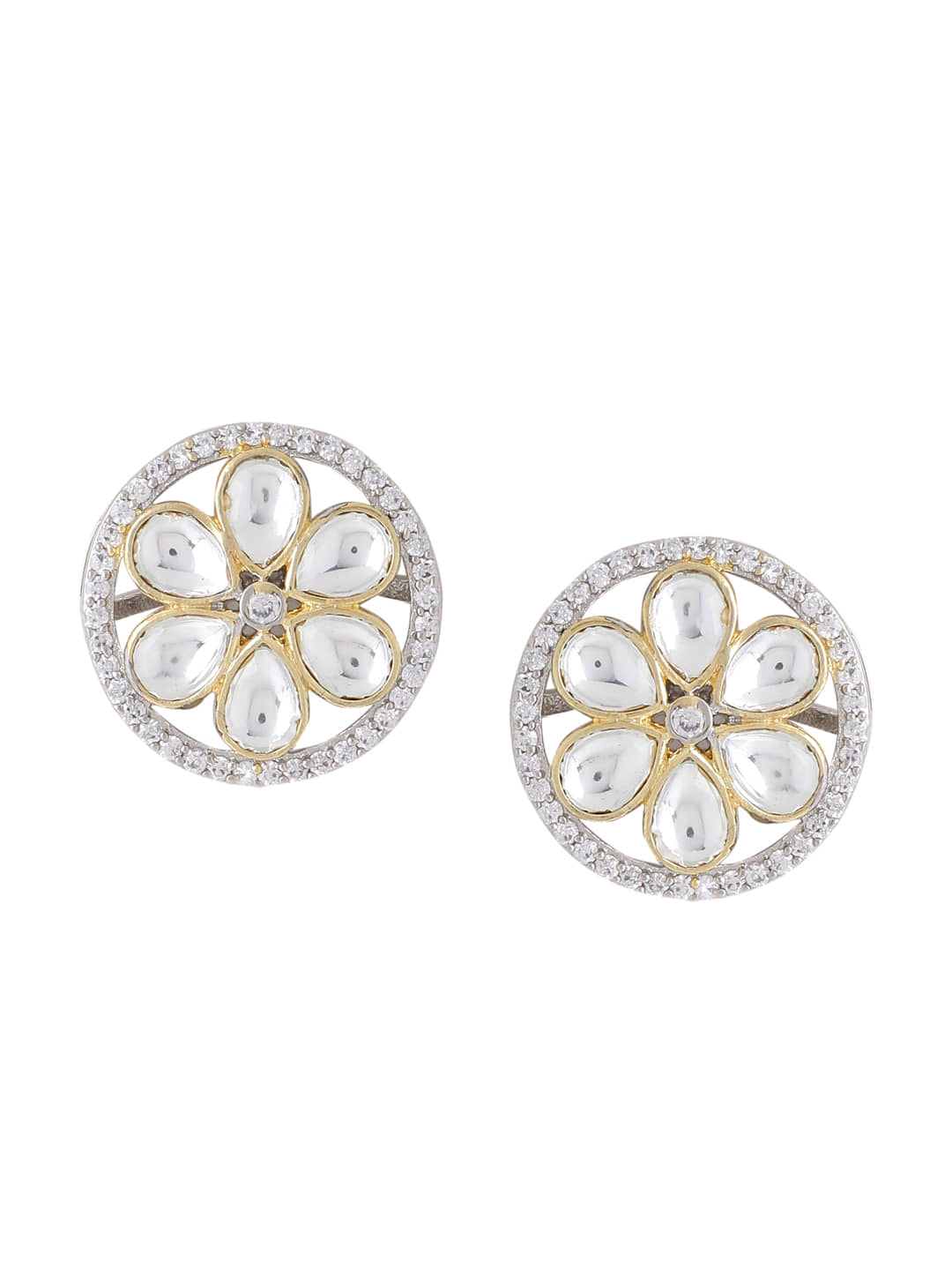 VIRAASI - Silver Stud Earrings ( Pack of 1 ) - Earrings | Buy online on ZillyBuy