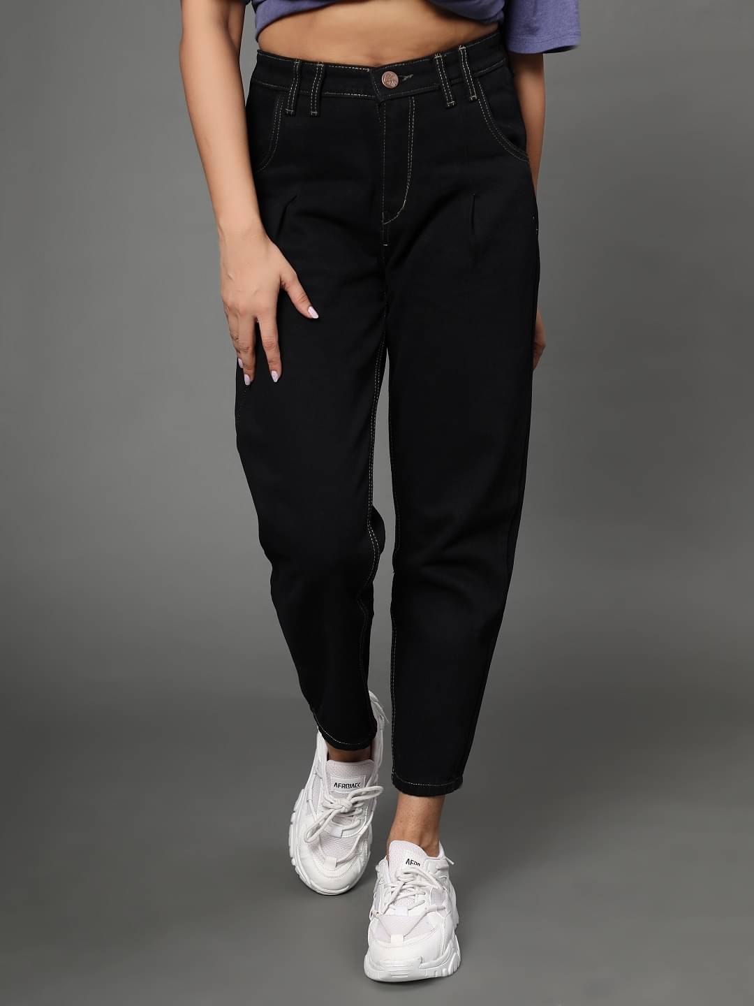     			AngelFab - Black Denim Straight Fit Women's Jeans ( Pack of 1 )