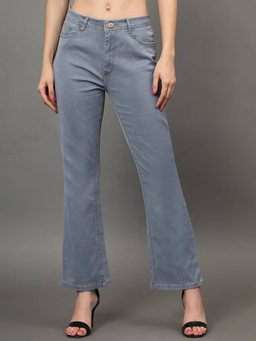     			AngelFab - Grey Denim Bootcut Women's Jeans ( Pack of 1 )