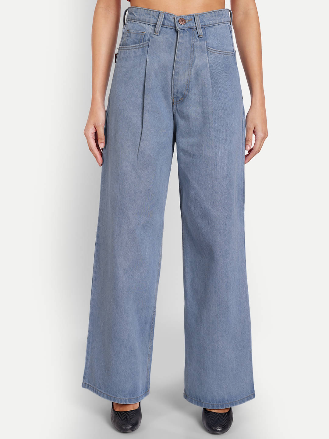     			AngelFab - Light Blue Denim Flared Women's Jeans ( Pack of 1 )