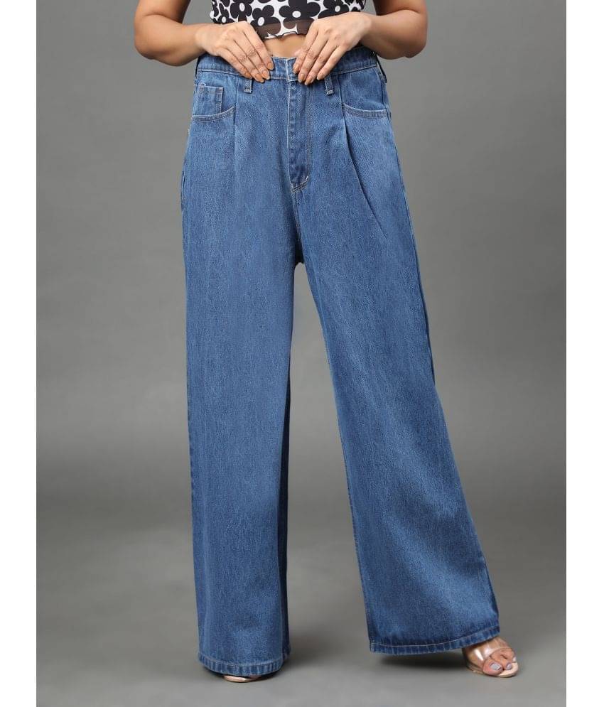 AngelFab - Light Blue Denim Flared Women's Jeans ( Pack of 1 )     			AngelFab - Light Blue Denim Flared Women's Jeans ( Pack of 1 )