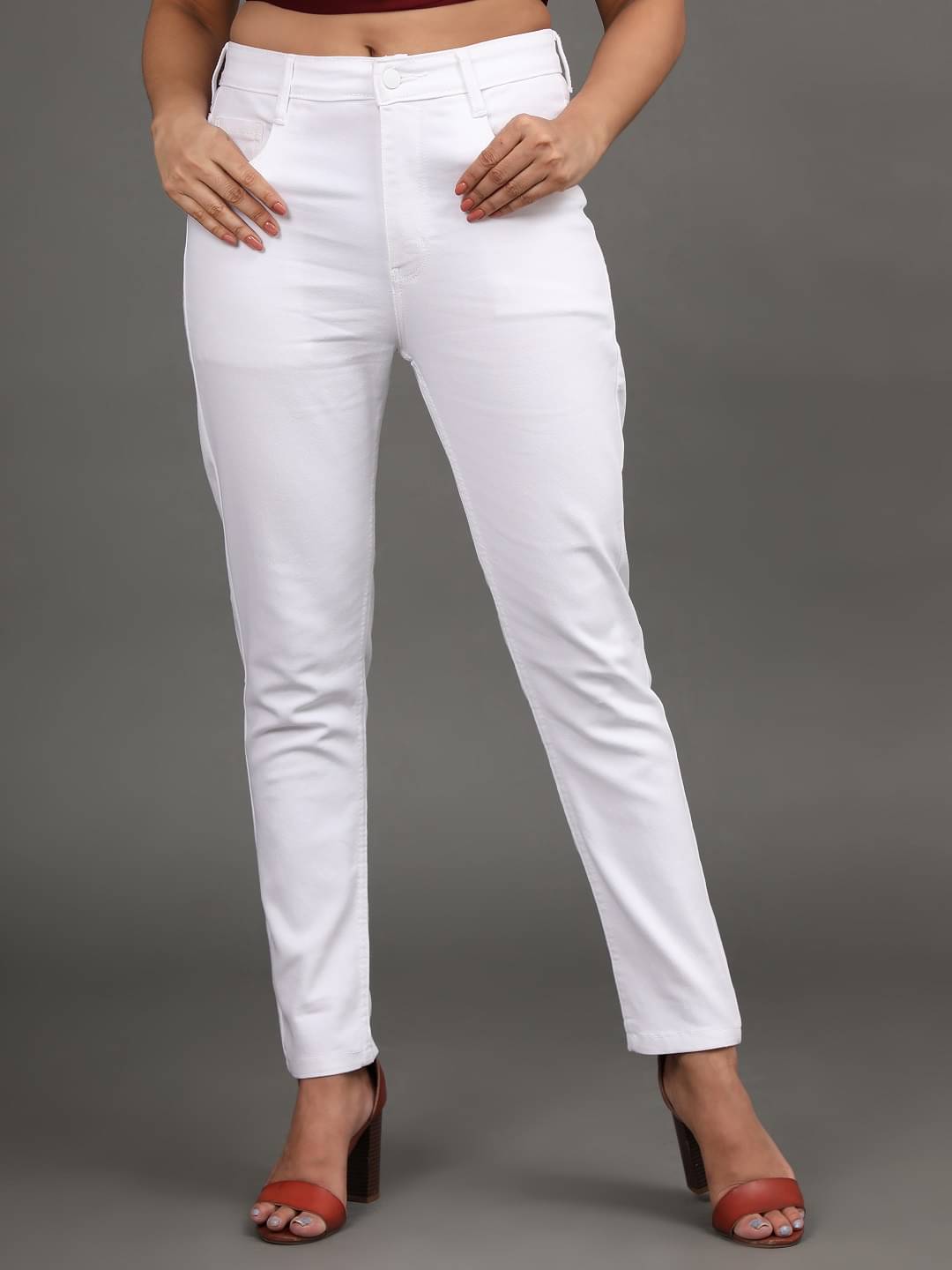     			AngelFab - White Denim Skinny Fit Women's Jeans ( Pack of 1 )