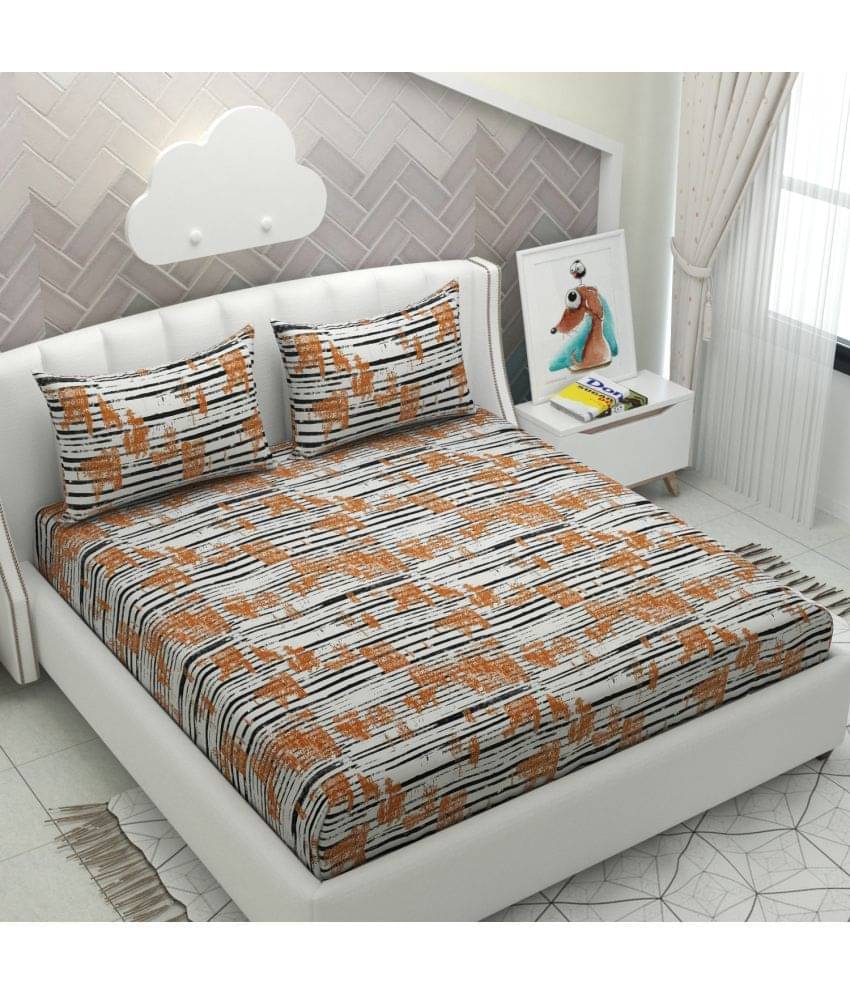 Apala Microfiber Abstract Double Bedsheet with 2 Pillow Covers - Multicolor Apala Microfiber Abstract Double Bedsheet with 2 Pillow Covers - Multicolor