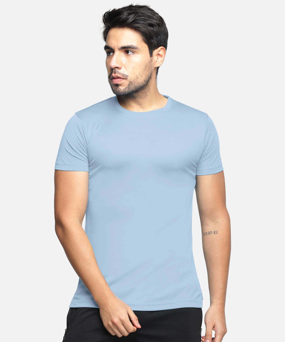 BULLMER Pack of 1 Cotton Blend Regular Fit Men's T-Shirt ( Sky Blue ) BULLMER Pack of 1 Cotton Blend Regular Fit Men's T-Shirt ( Sky Blue )