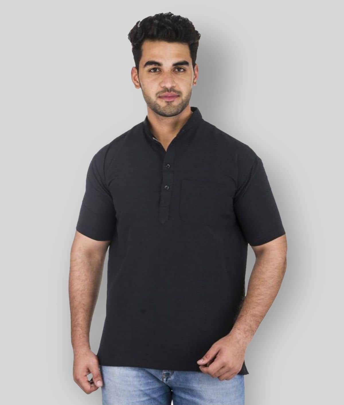 DESHBANDHU DBK - Black Cotton Blend Men's Regular Kurta ( Pack of 1 ) - Kurtas & Kurta Sets | Buy online on ZillyBuy