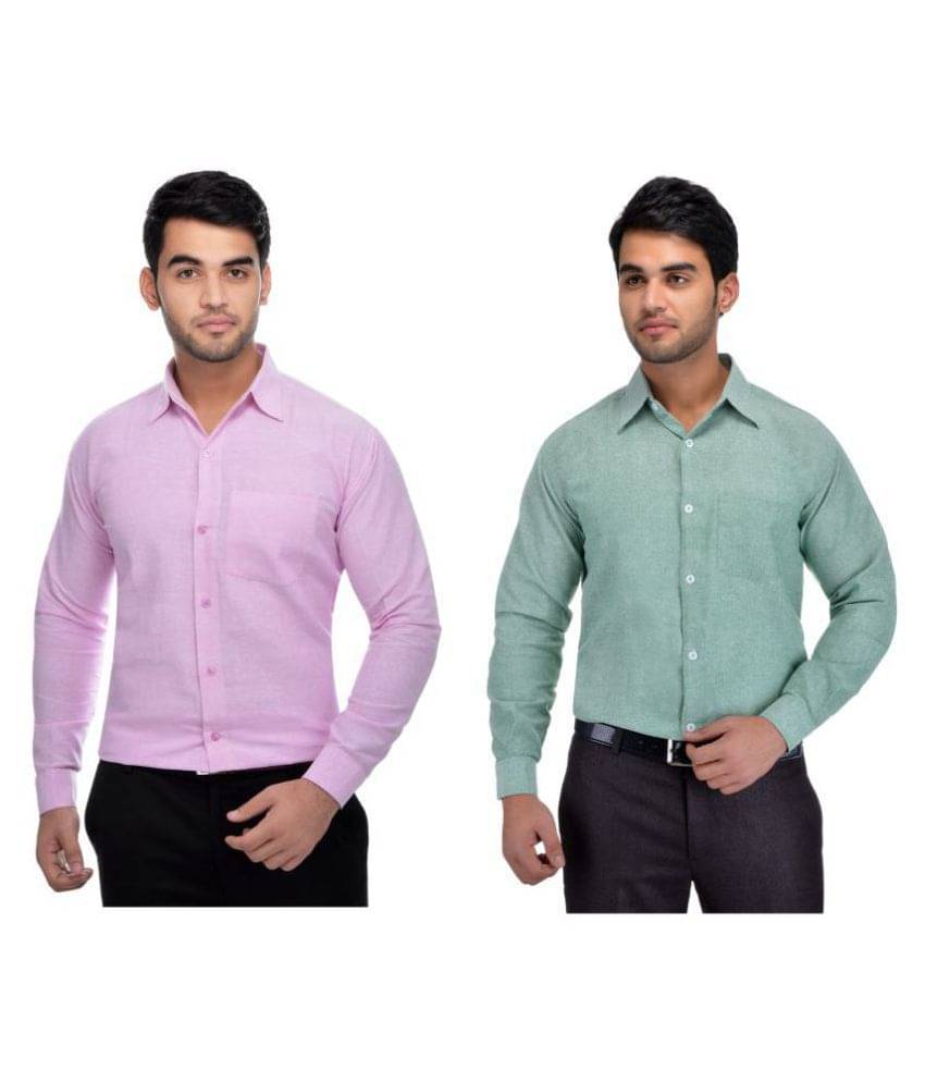 DESHBANDHU DBK - Multi Cotton Blend Regular Fit Men's Formal Shirt ( Pack of 2 ) DESHBANDHU DBK - Multi Cotton Blend Regular Fit Men's Formal Shirt ( Pack of 2 )