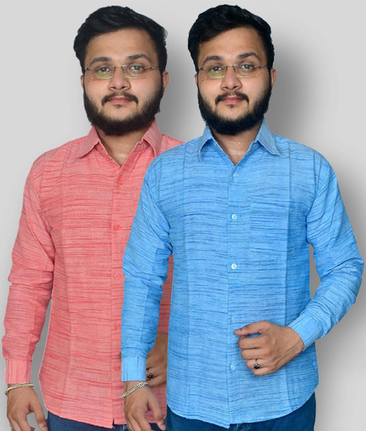 DESHBANDHU DBK - Multi Cotton Blend Regular Fit Men's Formal Shirt ( Pack of 2 ) DESHBANDHU DBK - Multi Cotton Blend Regular Fit Men's Formal Shirt ( Pack of 2 )