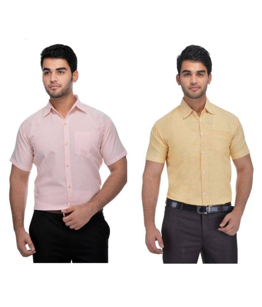 DESHBANDHU DBK - Multi Cotton Blend Regular Fit Men's Formal Shirt ( Pack of 2 ) DESHBANDHU DBK - Multi Cotton Blend Regular Fit Men's Formal Shirt ( Pack of 2 )
