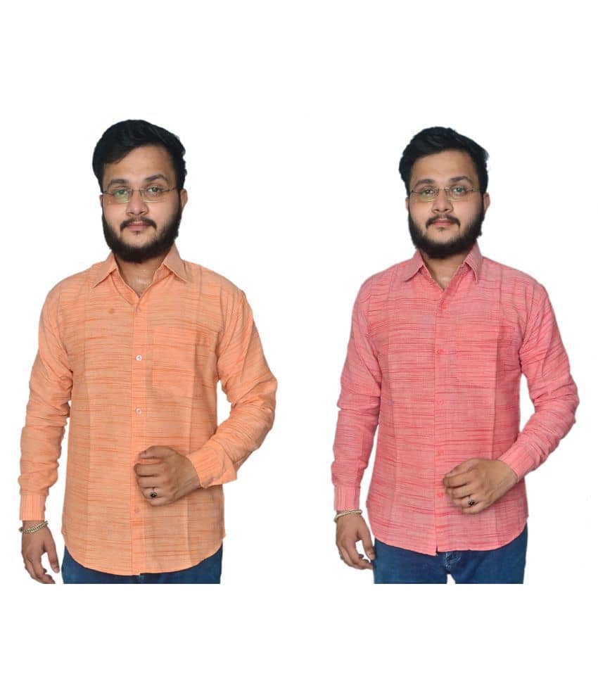 DESHBANDHU DBK - Multi Cotton Blend Regular Fit Men's Formal Shirt ( Pack of 2 )