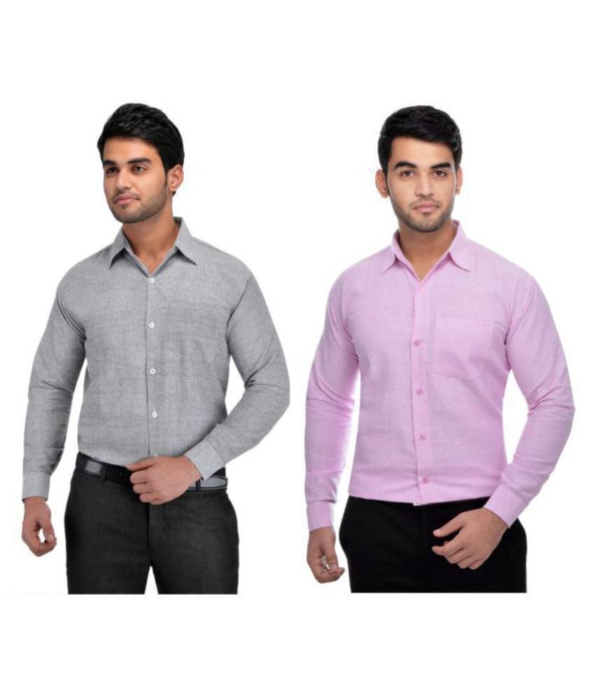 DESHBANDHU DBK - Multi Cotton Blend Regular Fit Men's Formal Shirt ( Pack of 2 ) DESHBANDHU DBK - Multi Cotton Blend Regular Fit Men's Formal Shirt ( Pack of 2 )