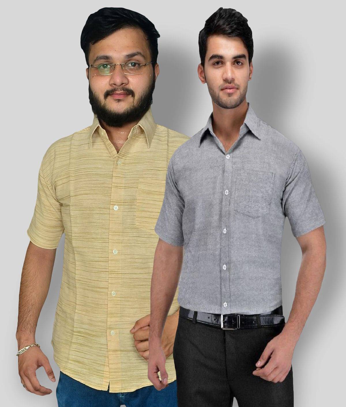 DESHBANDHU DBK - Multi Cotton Blend Regular Fit Men's Formal Shirt ( Pack of 2 ) DESHBANDHU DBK - Multi Cotton Blend Regular Fit Men's Formal Shirt ( Pack of 2 )