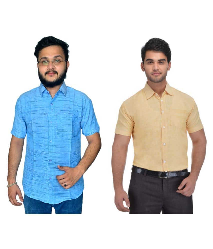DESHBANDHU DBK - Multi Cotton Regular Fit Men's Formal Shirt ( Pack of 2 )