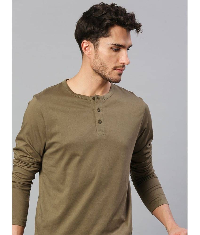 Dennis Lingo Pack of 1 100% Cotton Slim Fit Men's T-Shirt ( Olive )     			Dennis Lingo Pack of 1 100% Cotton Slim Fit Men's T-Shirt ( Olive )