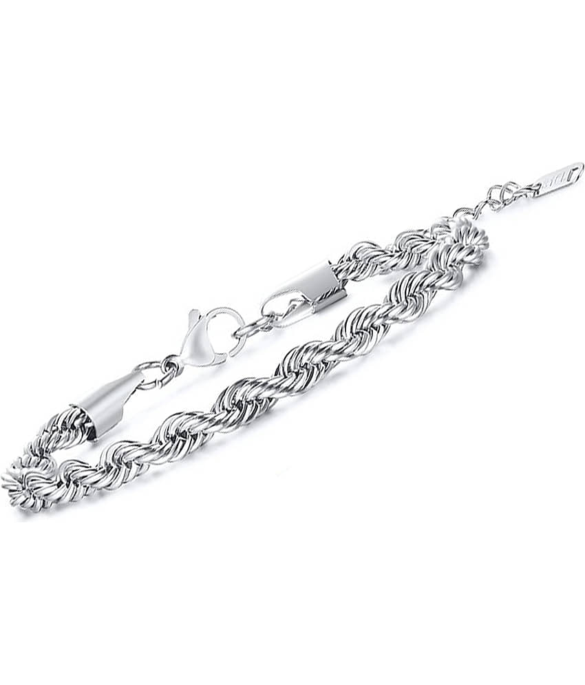 FASHION FRILL - Silver Bracelet ( Pack of 1 ) - Bangles & Bracelets | Buy online on ZillyBuy