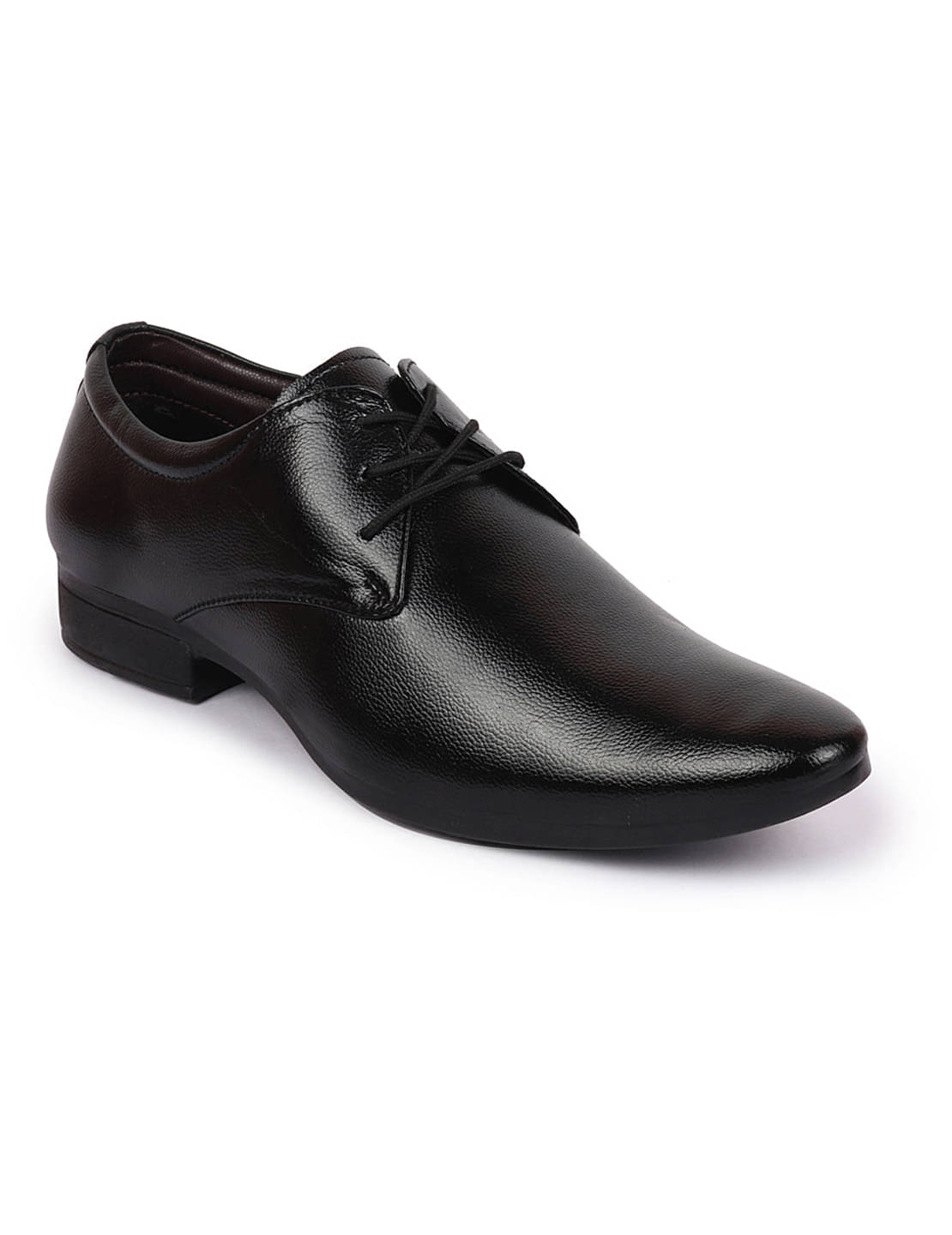     			Fausto - Black Men's Derby Formal Shoes