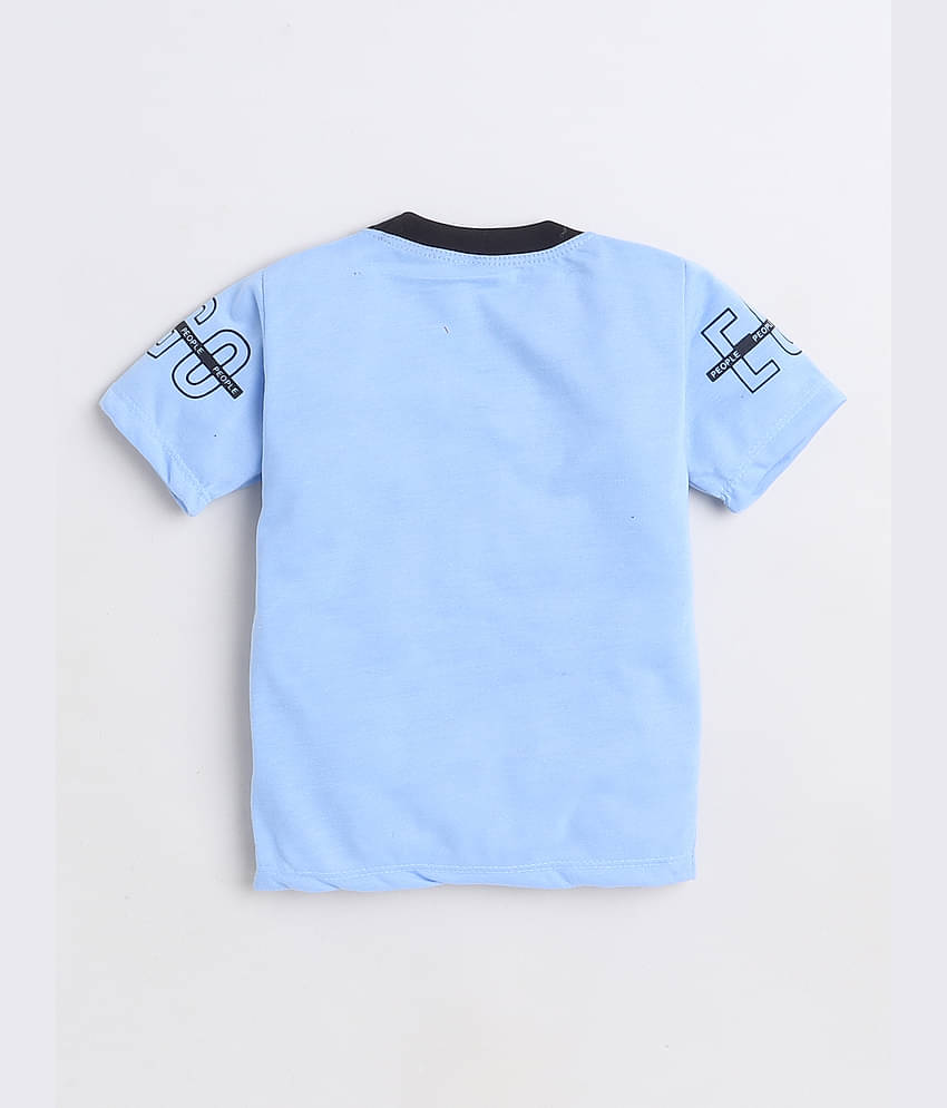 Fourfolds Pack of 1 Baby Boys Cotton T-Shirt & Shorts ( Blue )