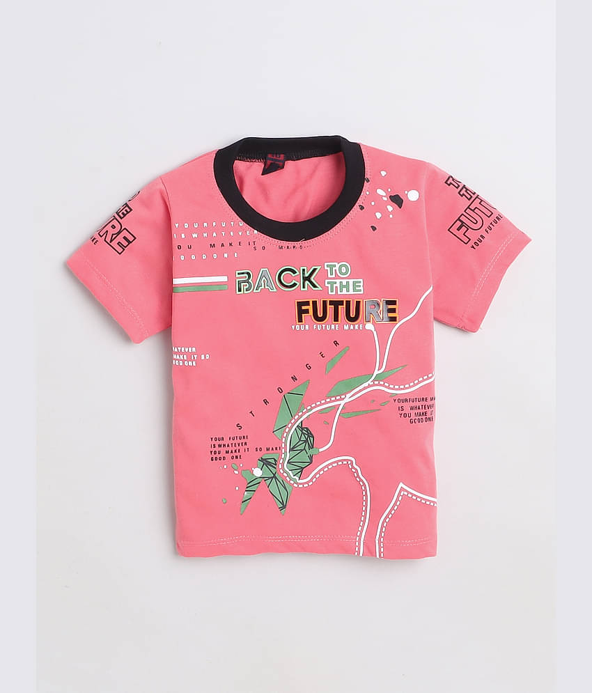 Fourfolds Pack of 3 Boys Cotton T-Shirt & Shorts Set ( Pink )