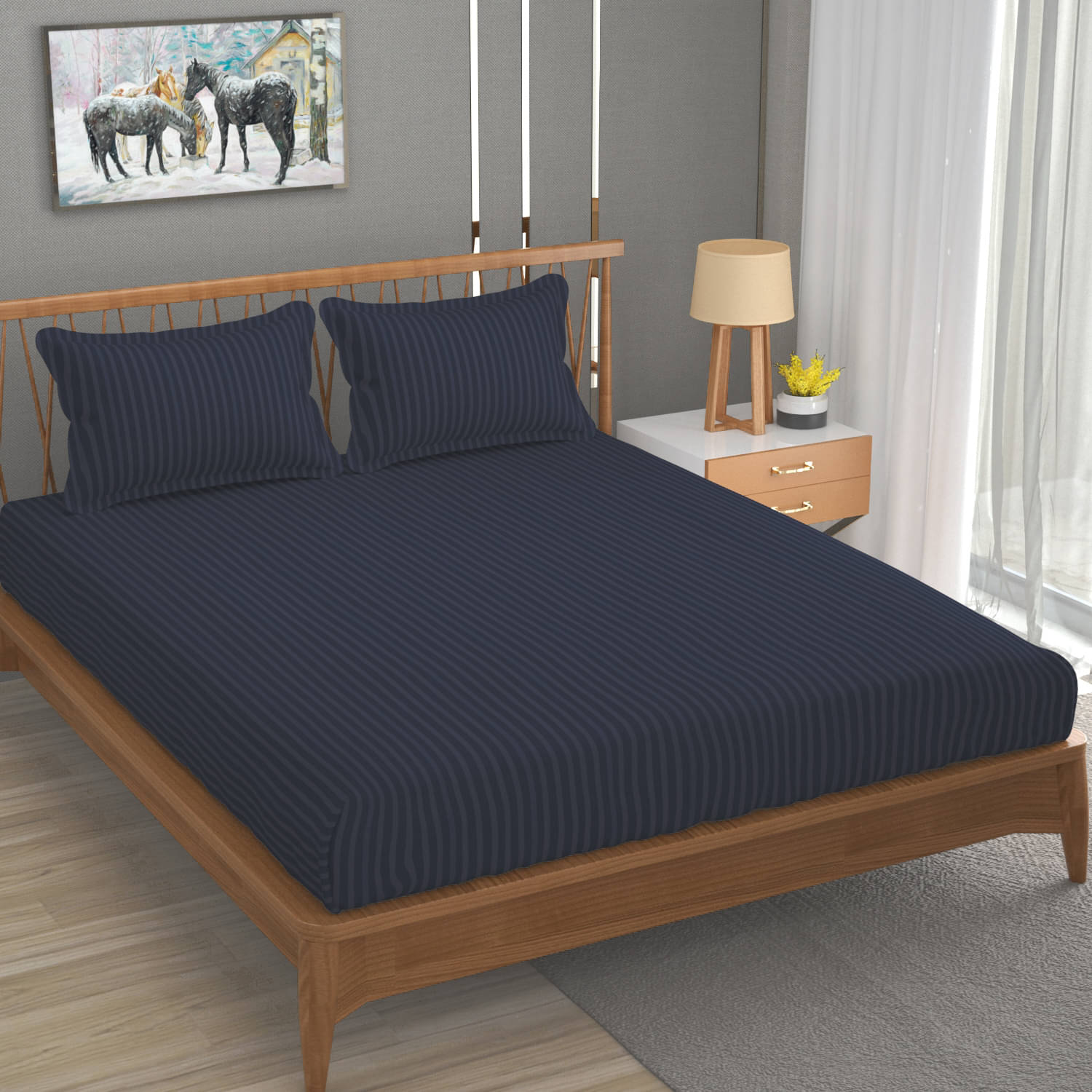 Homefab India Microfiber Double Bedsheet ( Grey )     			Homefab India Microfiber Double Bedsheet ( Grey )