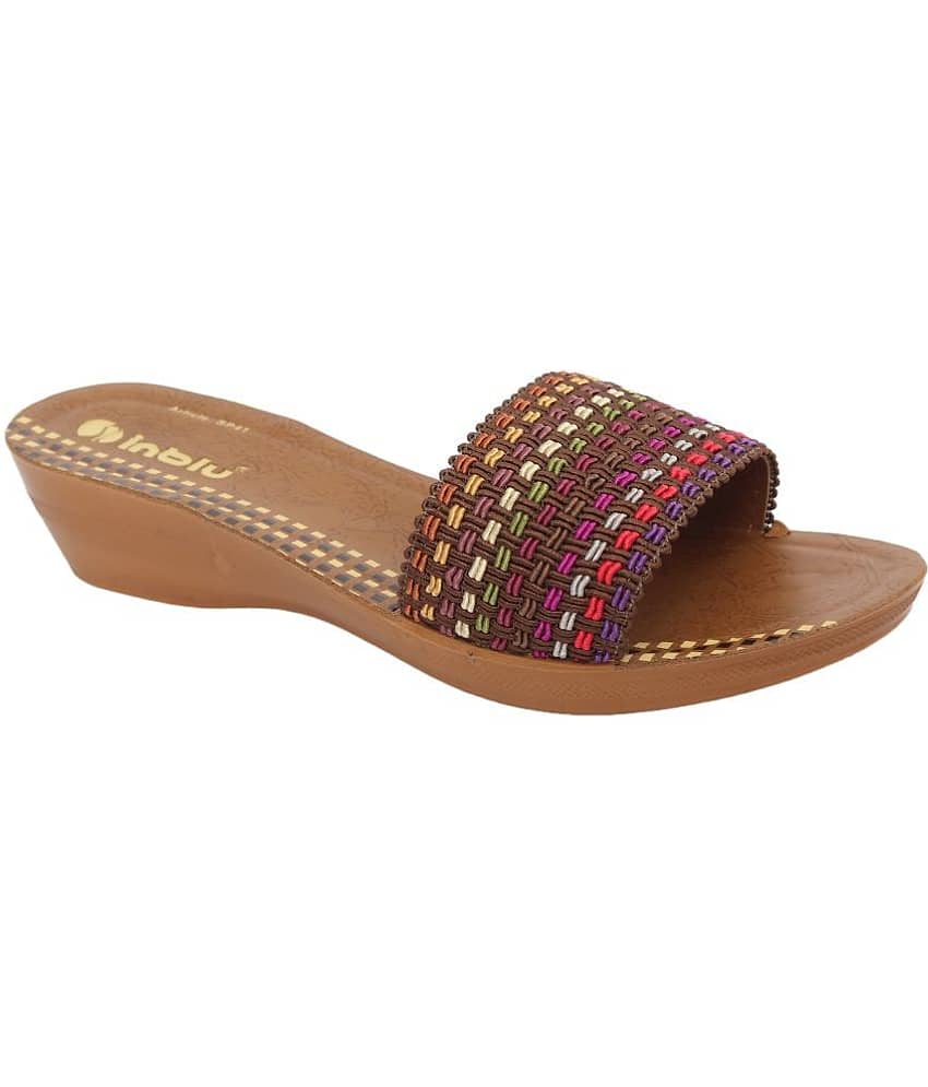 Inblu - Brown Women's Slip On Heels - Heels | Buy online on ZillyBuy