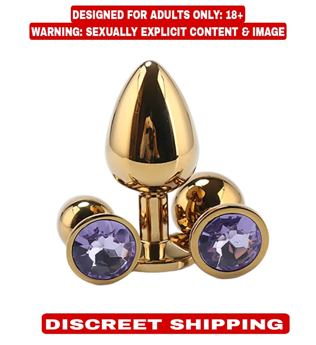 KAMAHOUSE GOLDEN STAINLESS DIAMOND ANAL BUTT PLUG FOR PROSTATE MASSAGE