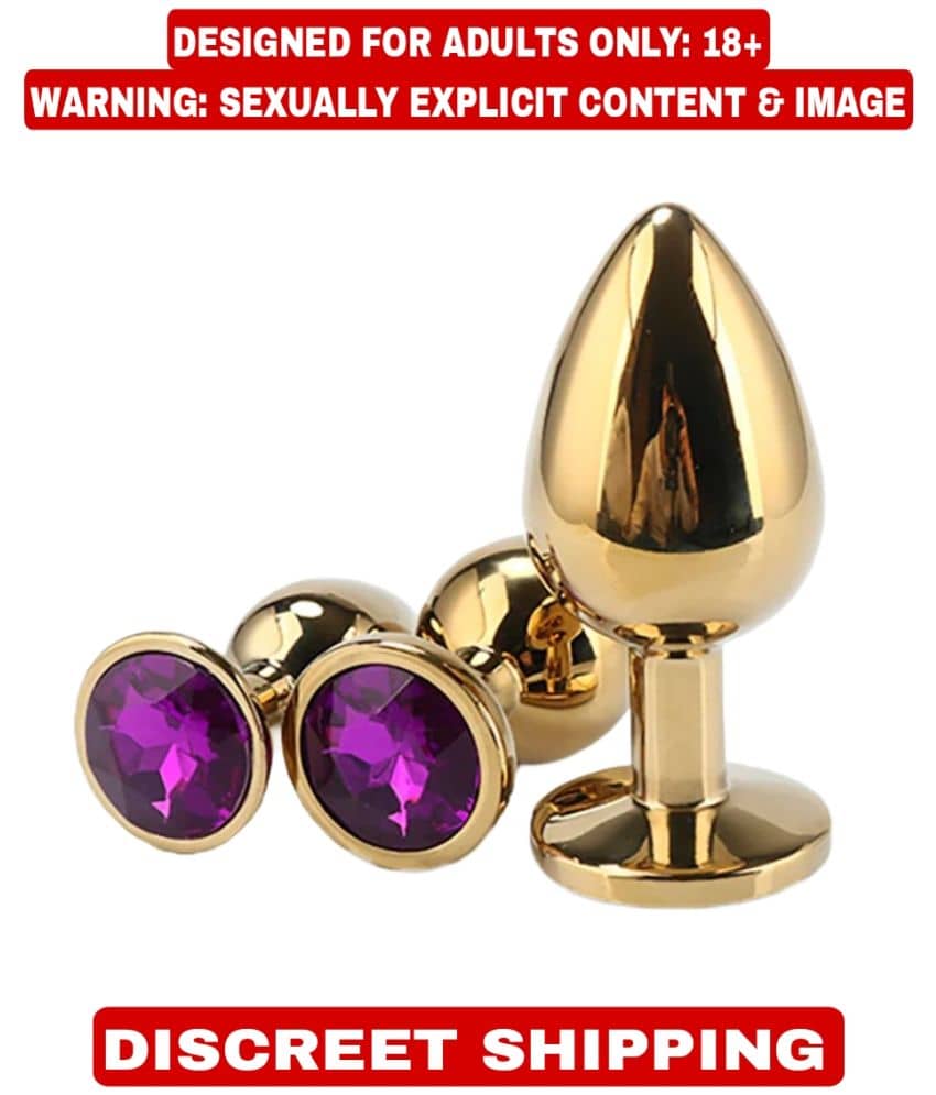 KAMAHOUSE GOLDEN STAINLESS DIAMOND ANAL BUTT PLUG FOR PROSTATE MASSAGE